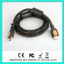 Cabo HDMI de Alta Velocidade 3D 4k Gold Plated Black Orange